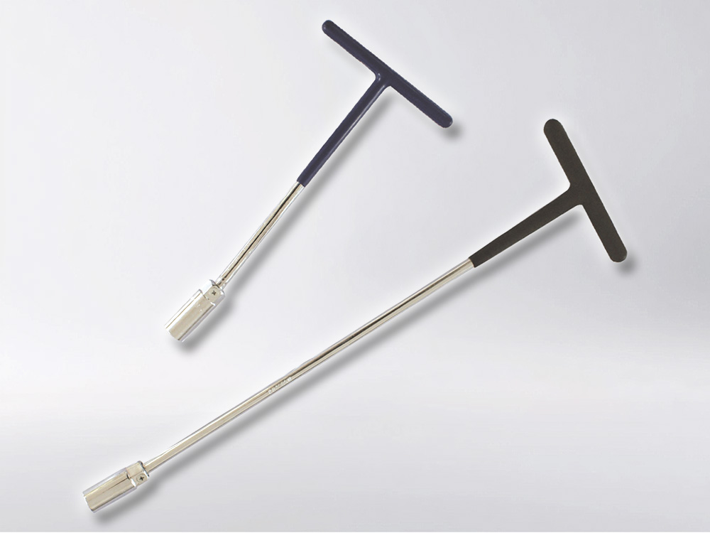 Long T—spark plug wrench
