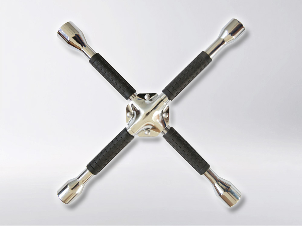 Cross Rim Wrench（Plastic Handle With Iron pad）